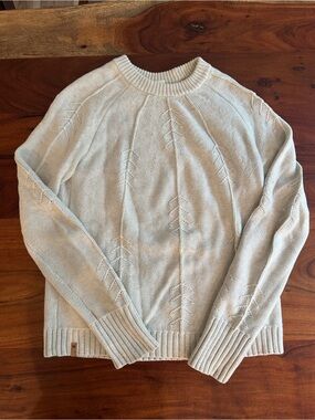 Tentree 100% Organic Cotton Knit Crewneck Sweater in Cream
